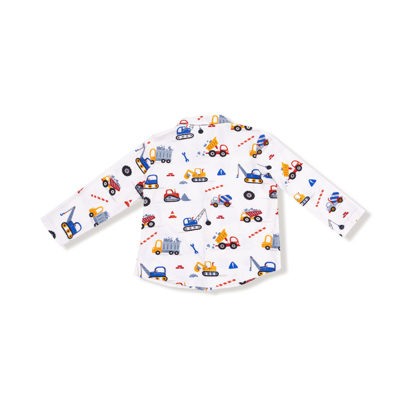 Crayon Construction - Long Sleeve Polo with Full Front Placket