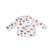 Crayon Construction - Long Sleeve Polo with Full Front Placket