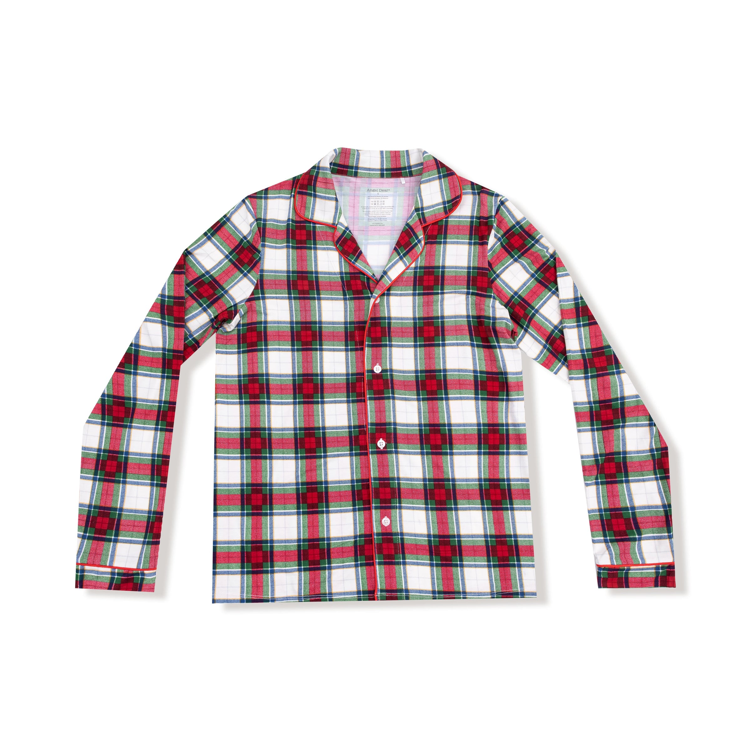 Holiday Plaid - Adult Long Sleeve Coat Style Pajama Top
