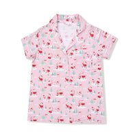 Golfing Mrs. Claus and Elves - Adult Short Sleeve Coat Style with Pants