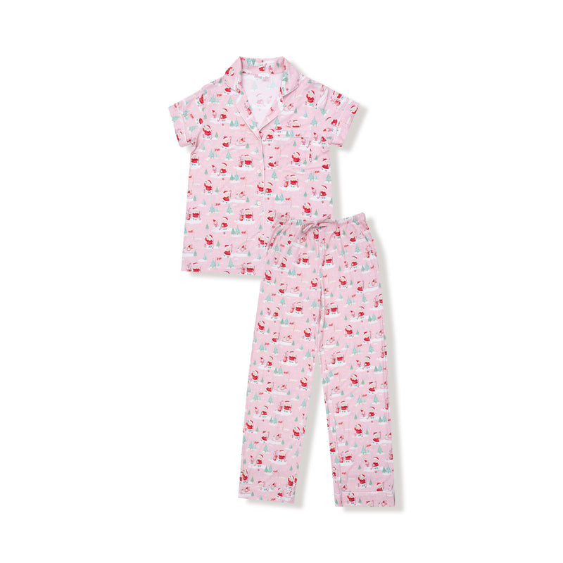 Golfing Mrs. Claus and Elves - Adult Short Sleeve Coat Style with Pants