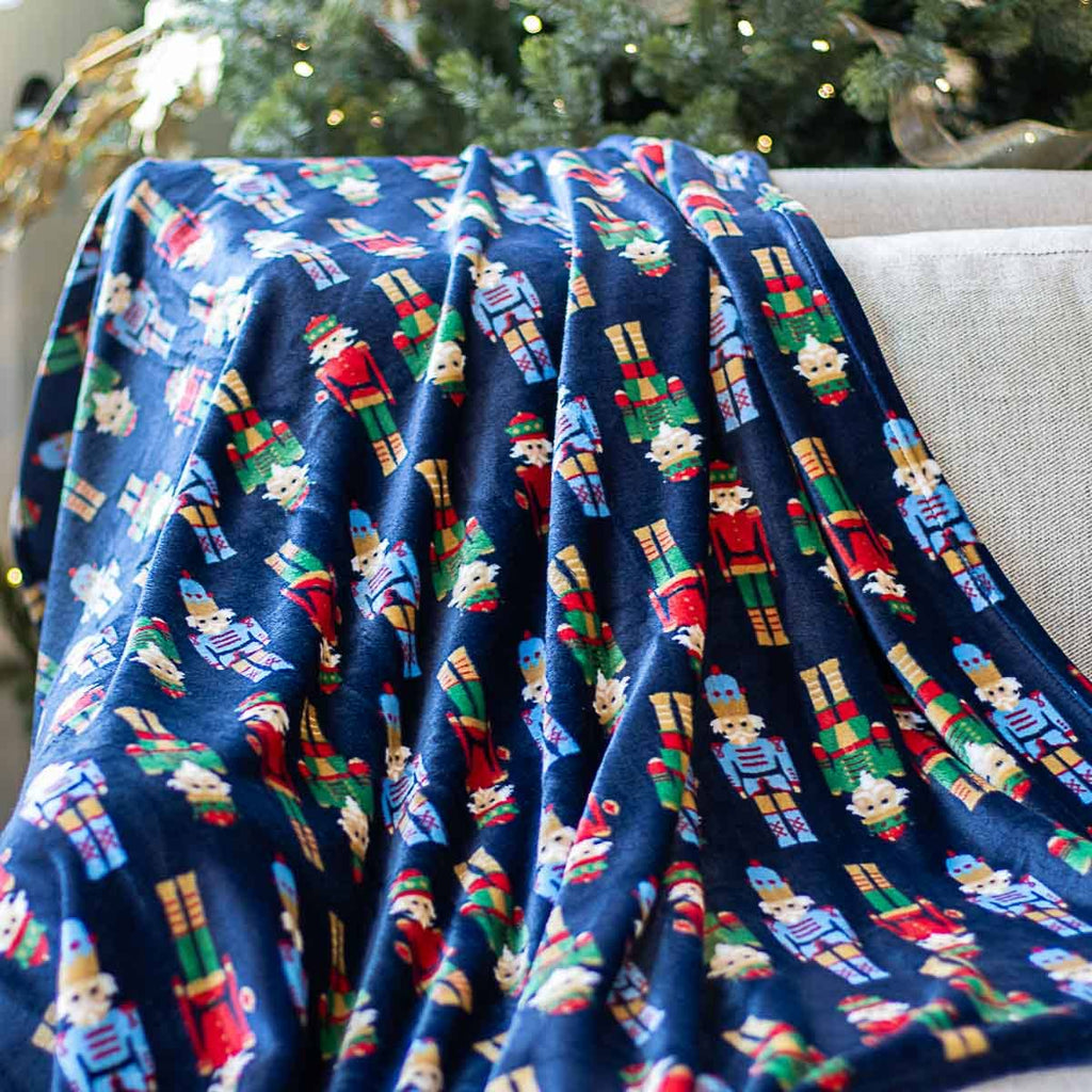 Nutcracker March Throw   Navy/Multi   50x60