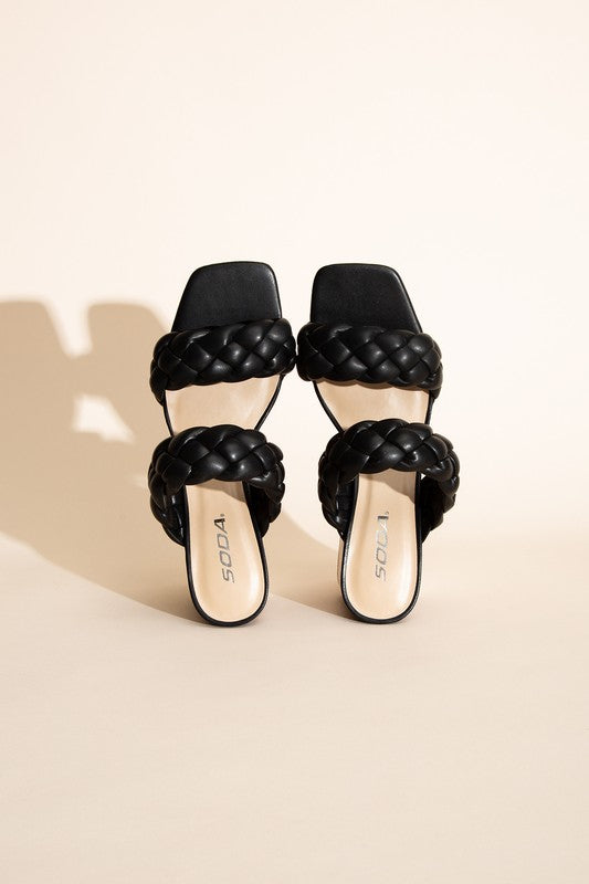 Amy Braided Stras Mule Heels