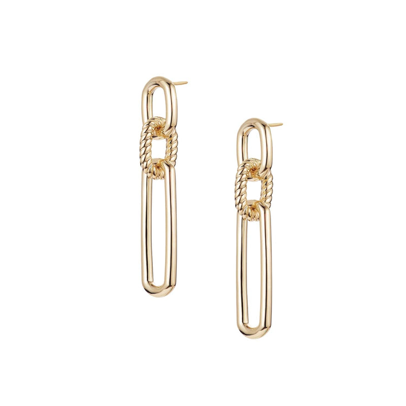 She's Spicy Link Statement Earrings in Gold: Gold