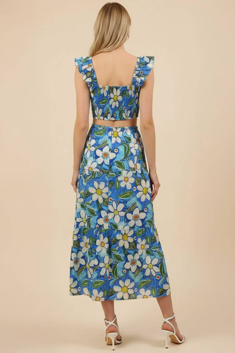 Valerie - Floral Print Tiered Midi Dress