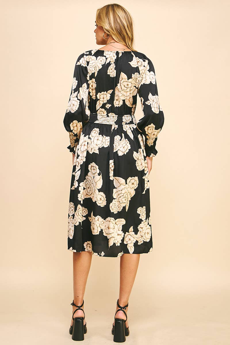 Annalyn - Floral Print Midi Dress