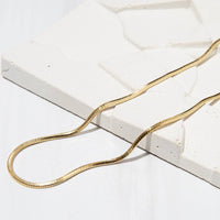 Gilded Gold Necklace-19" Snake Chain | Charm Bar Necklace