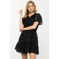 Rosalie-Fringe Detail Flutter Mini Dress