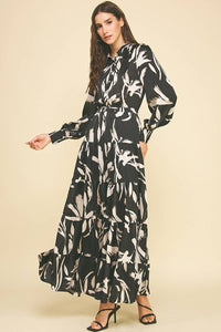 Demi- Print Button Down Maxi Dress
