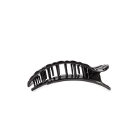 Flat Round Hair Clip | Small | Jet Black Quilted