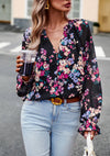 Floral Button Down Long Sleeve Blouse