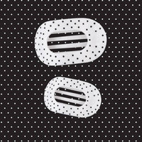 Flat Round | White Polka Dot Party | Large Hair Clip