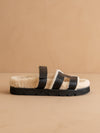 The Alpine | Black Faux Shearling Sandals