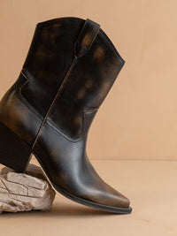 The Ames | Brown Short Cowgirl Booties