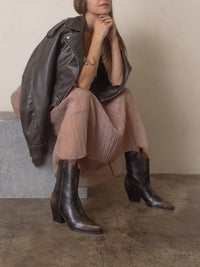 The Ames | Brown Short Cowgirl Booties