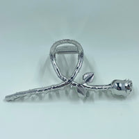Silver Rose Hair Clip