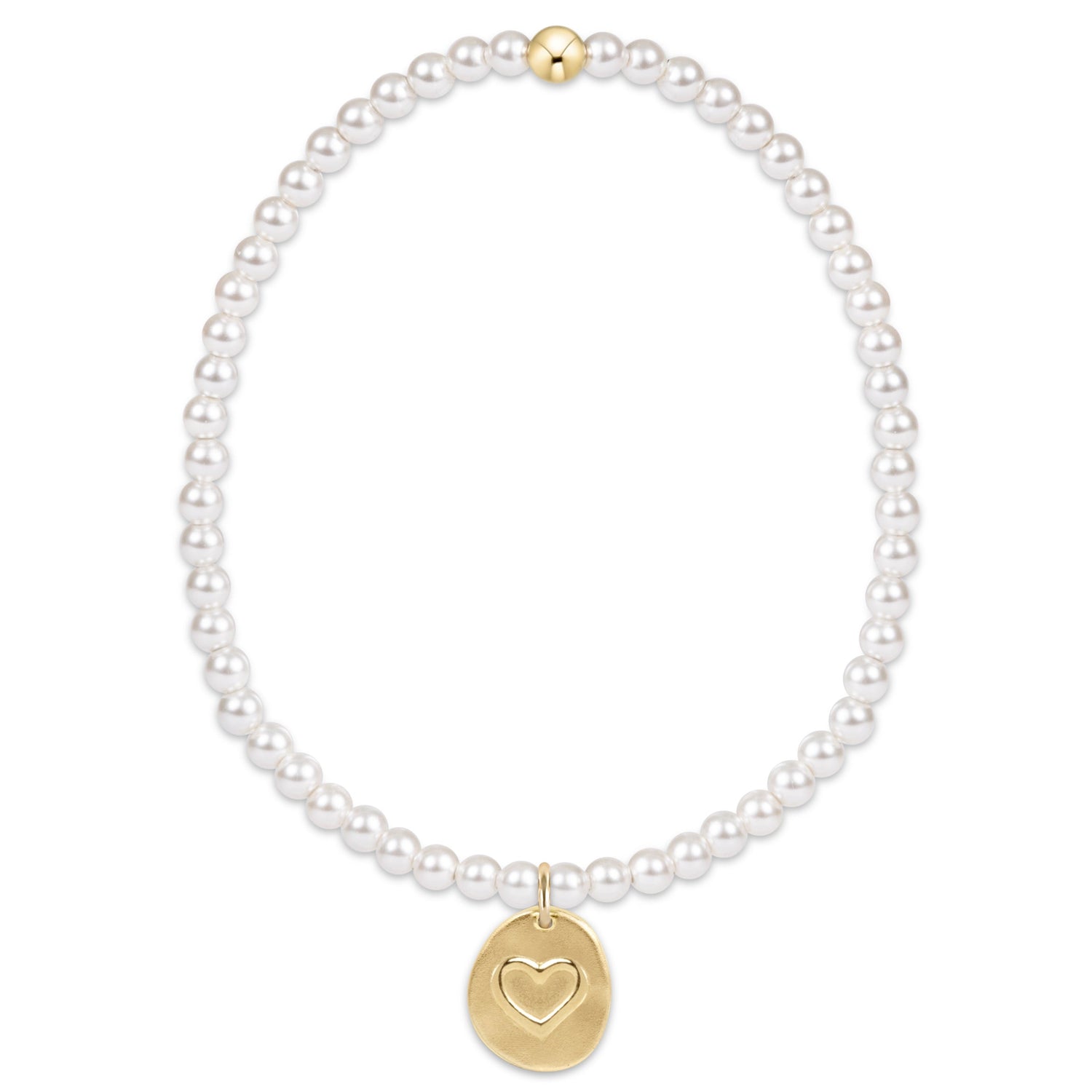 Classic Pearl Bracelets 3mm with Love Inspire Charm