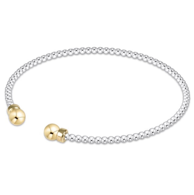 Mixed Metal 2mm Bead Cuff