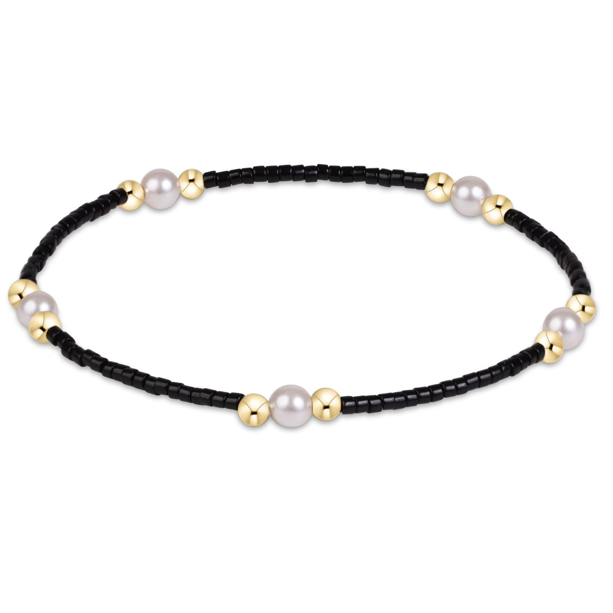 Gameday Hope Purpose Pearl Bracelet - Black by eNewton — 14kt gold-filled with pearls, at Adelyne's Boutique & Gifts in Tomball, Texas