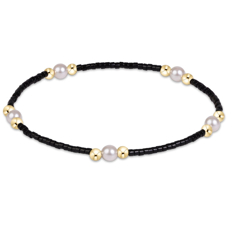 Gameday Hope Purpose Pearl Bracelet - Black by eNewton — 14kt gold-filled with pearls, at Adelyne's Boutique & Gifts in Tomball, Texas