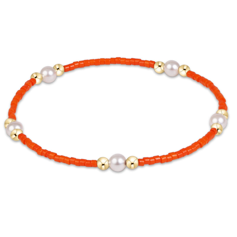 Gameday Hope Purpose Pearl Bracelet - Bright Orange by eNewton — 14kt gold-filled with pearls, at Adelyne's Boutique & Gifts in Tomball, Texas