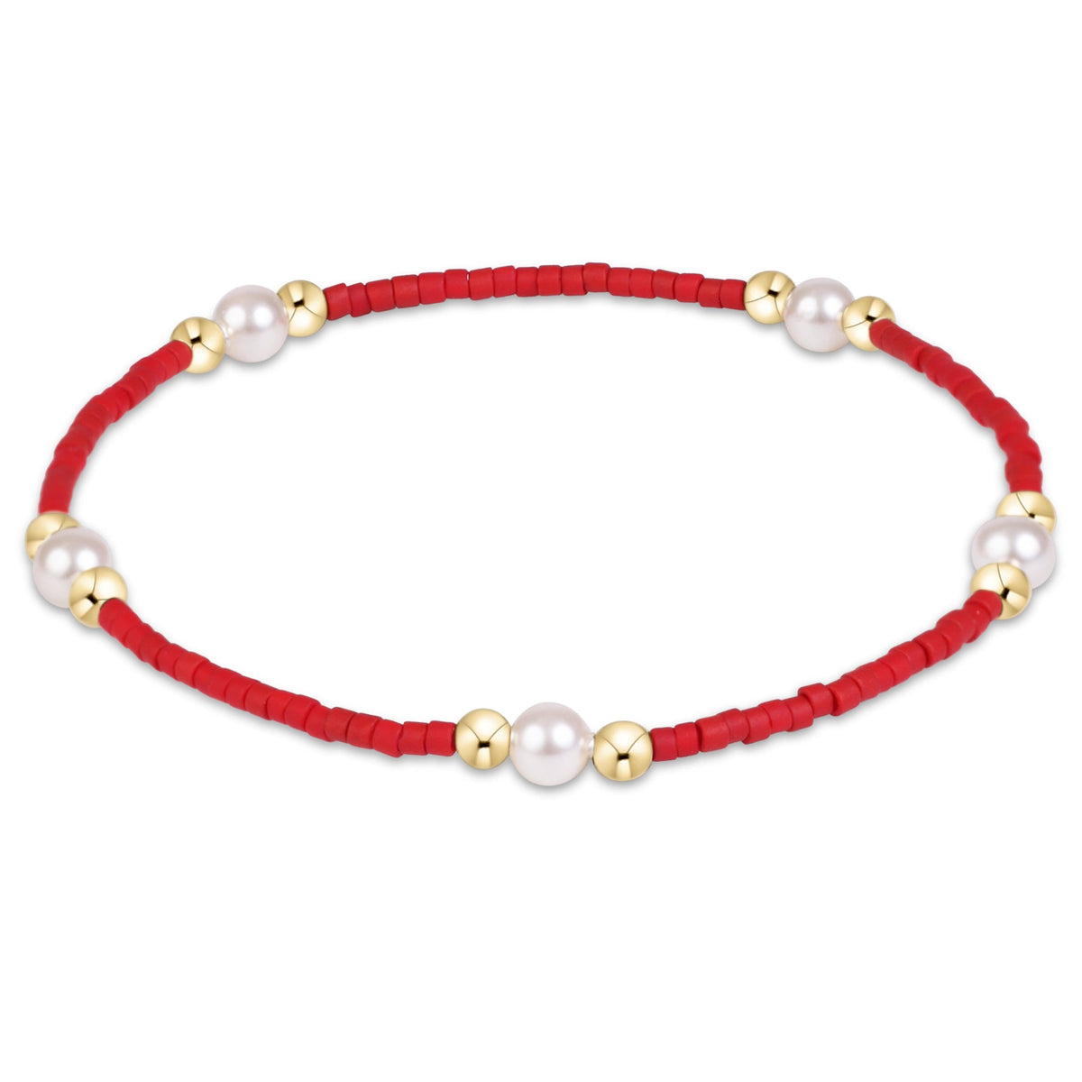 Gameday Hope Purpose Pearl Bracelet - Crimson by eNewton — 14kt gold-filled with pearls, at Adelyne's Boutique & Gifts in Tomball, Texas