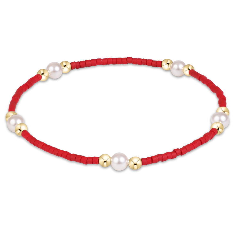 Gameday Hope Purpose Pearl Bracelet - Crimson by eNewton — 14kt gold-filled with pearls, at Adelyne's Boutique & Gifts in Tomball, Texas