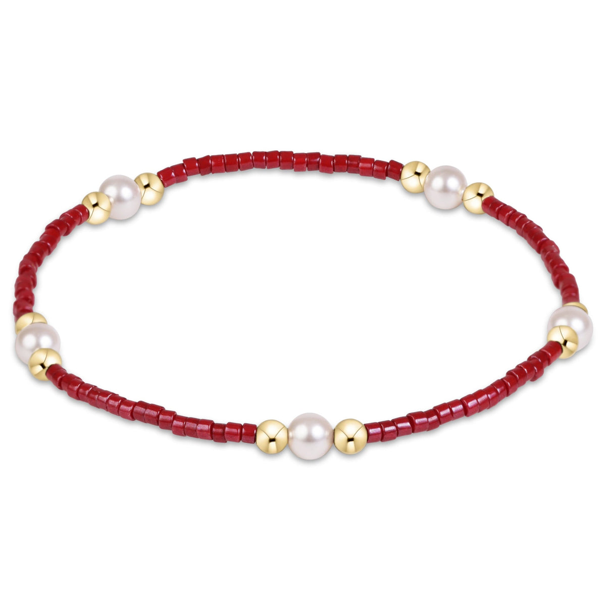 Gameday Hope Purpose Pearl Bracelet - Maroon by eNewton — 14kt gold-filled with pearls, at Adelyne's Boutique & Gifts in Tomball, Texas