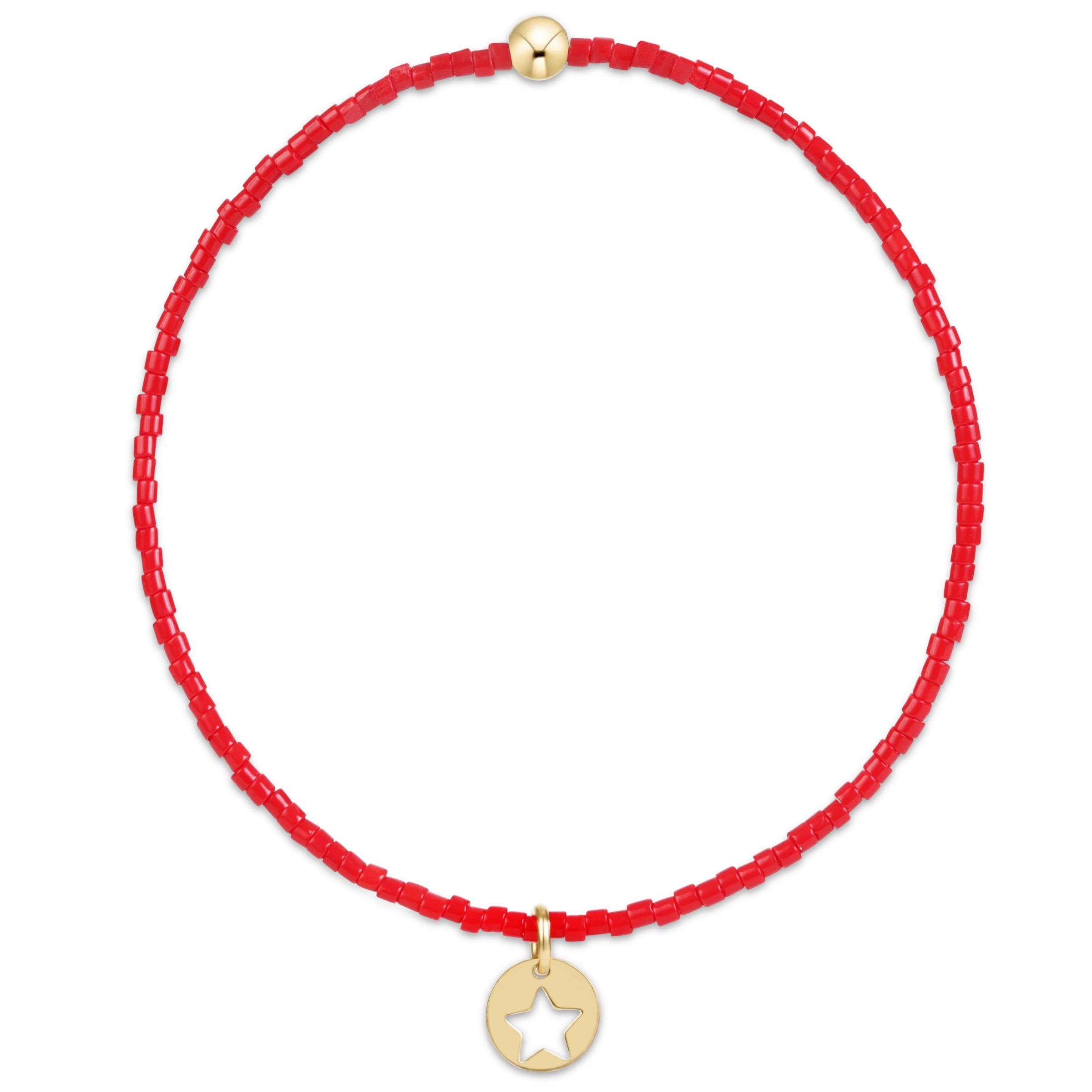Extends Hope Classic Bracelet - Bright Red - Star Small Gold Disc