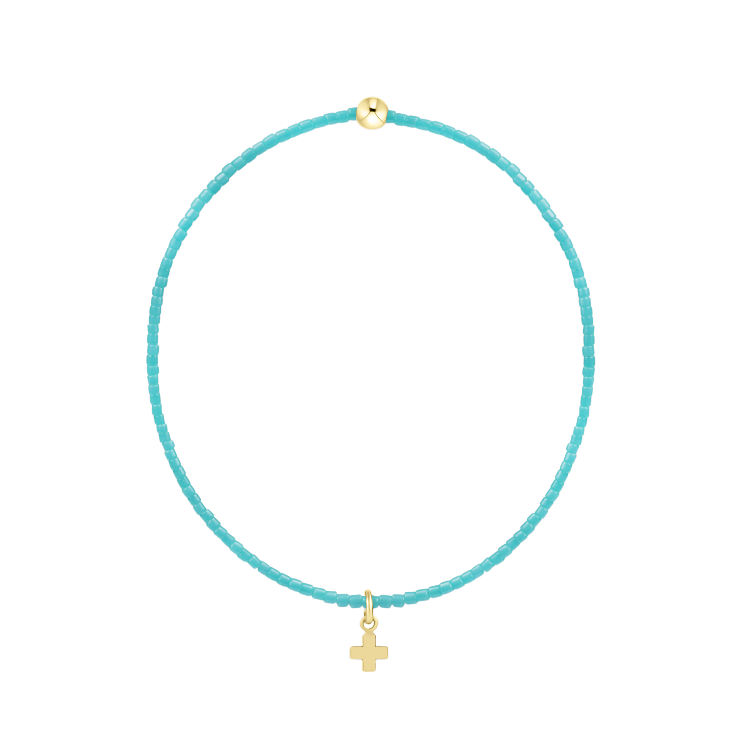 Hope classic turquoise bracelet - signature cross small gold charm