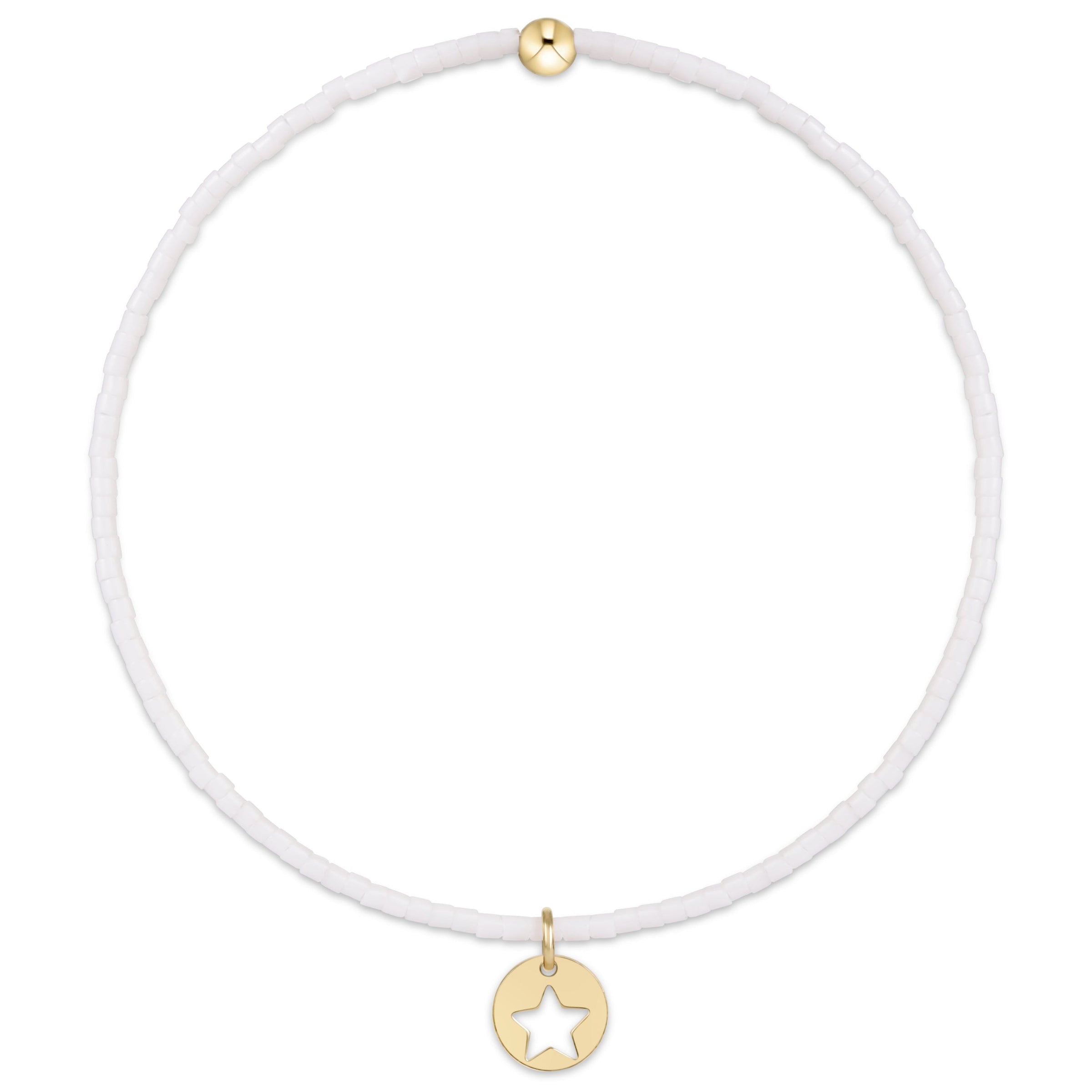 Extends Hope Classic Bracelet - White - Star Small Gold Disc