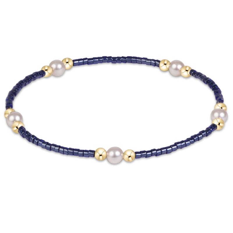 Hope Purpose Pearl Bracelet - Navy by eNewton — crystal pearl and 14kt gold-filled, at Adelyne's Boutique & Gifts in Tomball, Texas