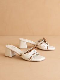 The Breda | White Sweet Low Block Heel Sandal