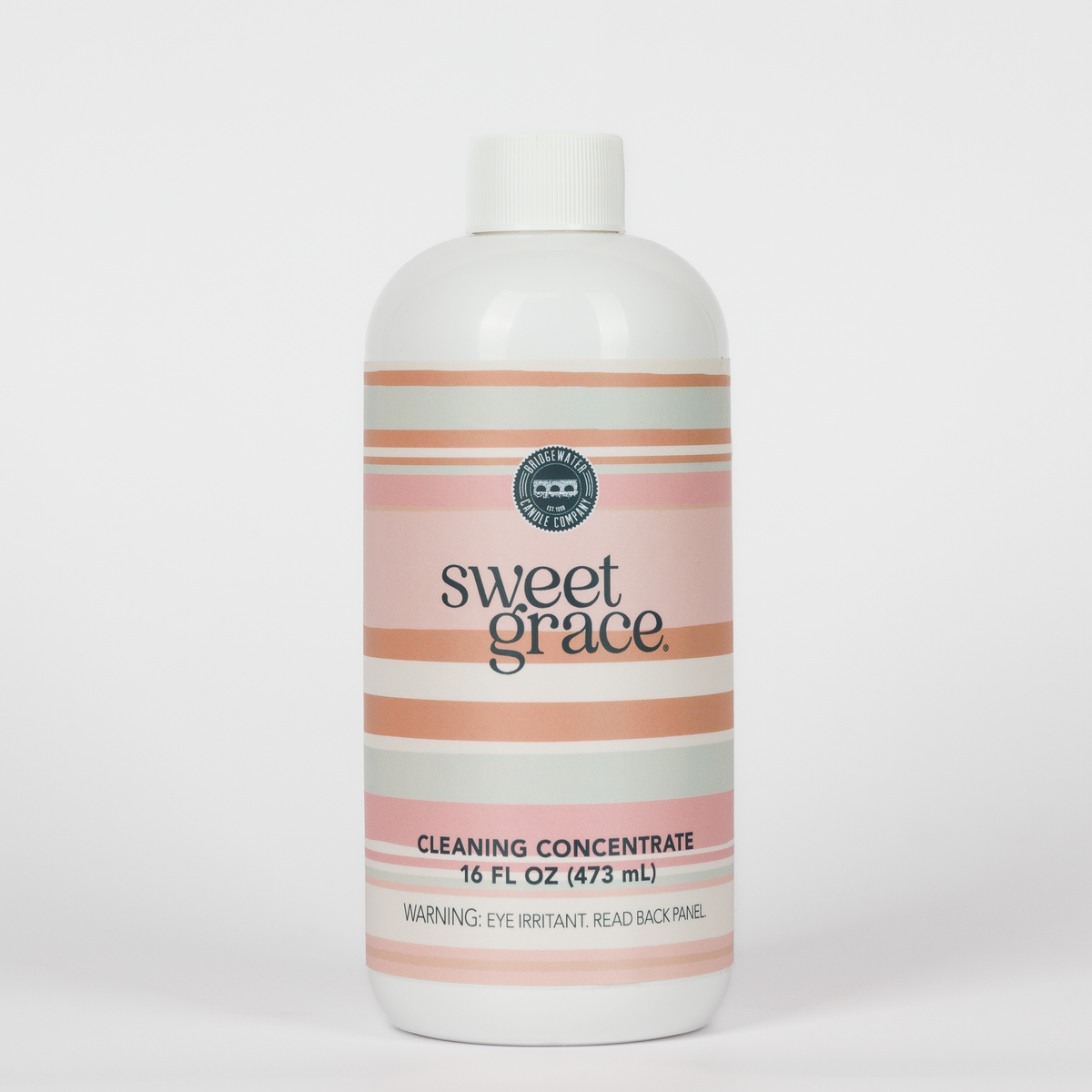 Sweet Grace Cleaning Concentrate 16 fl oz bottle with pink, cream, and gray stripes