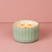 Sweet Grace Antique Green Ribbed Candle