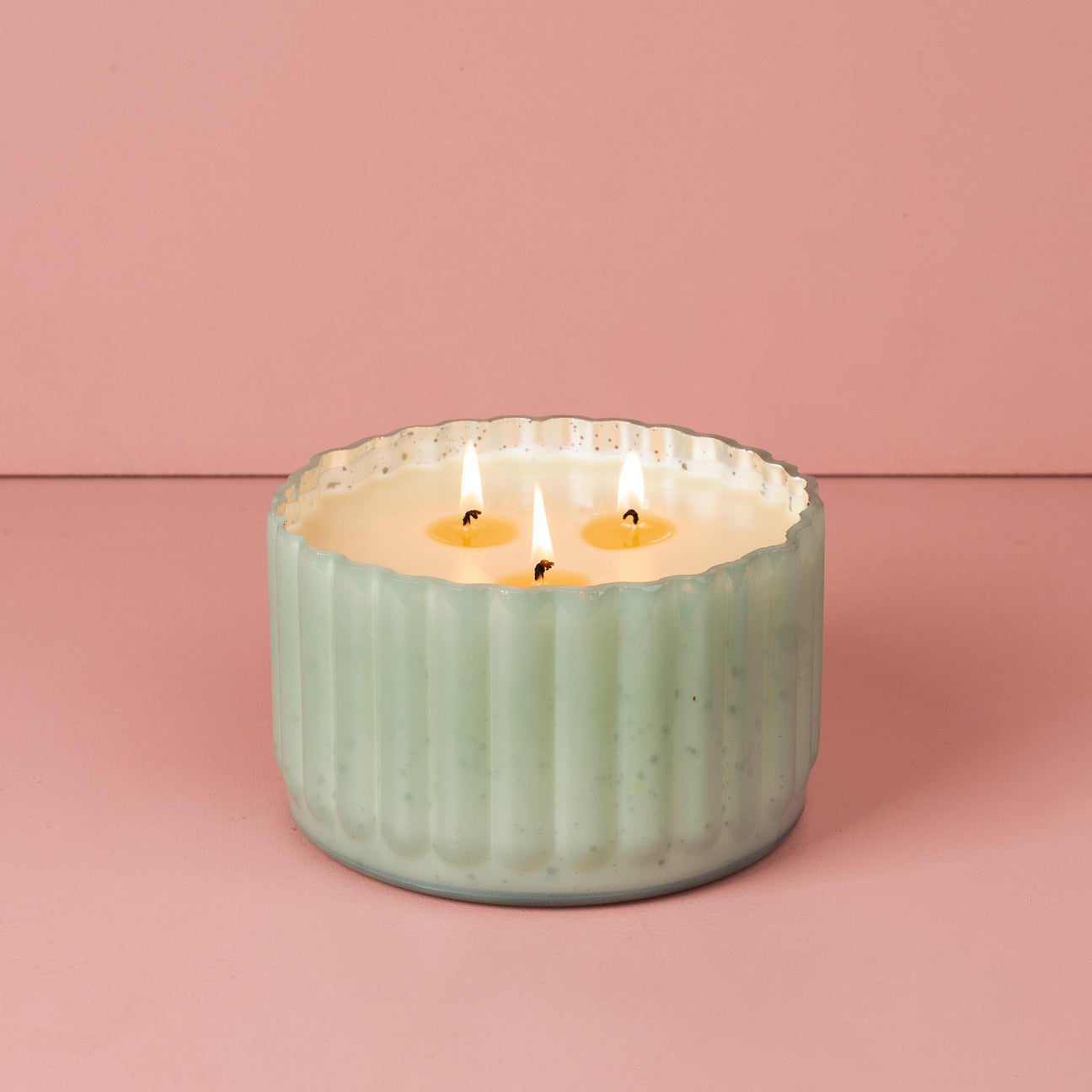 Sweet Grace Antique Green Ribbed Candle