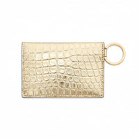 Keychain Wallet  – Gold Leather Envelope Card Case