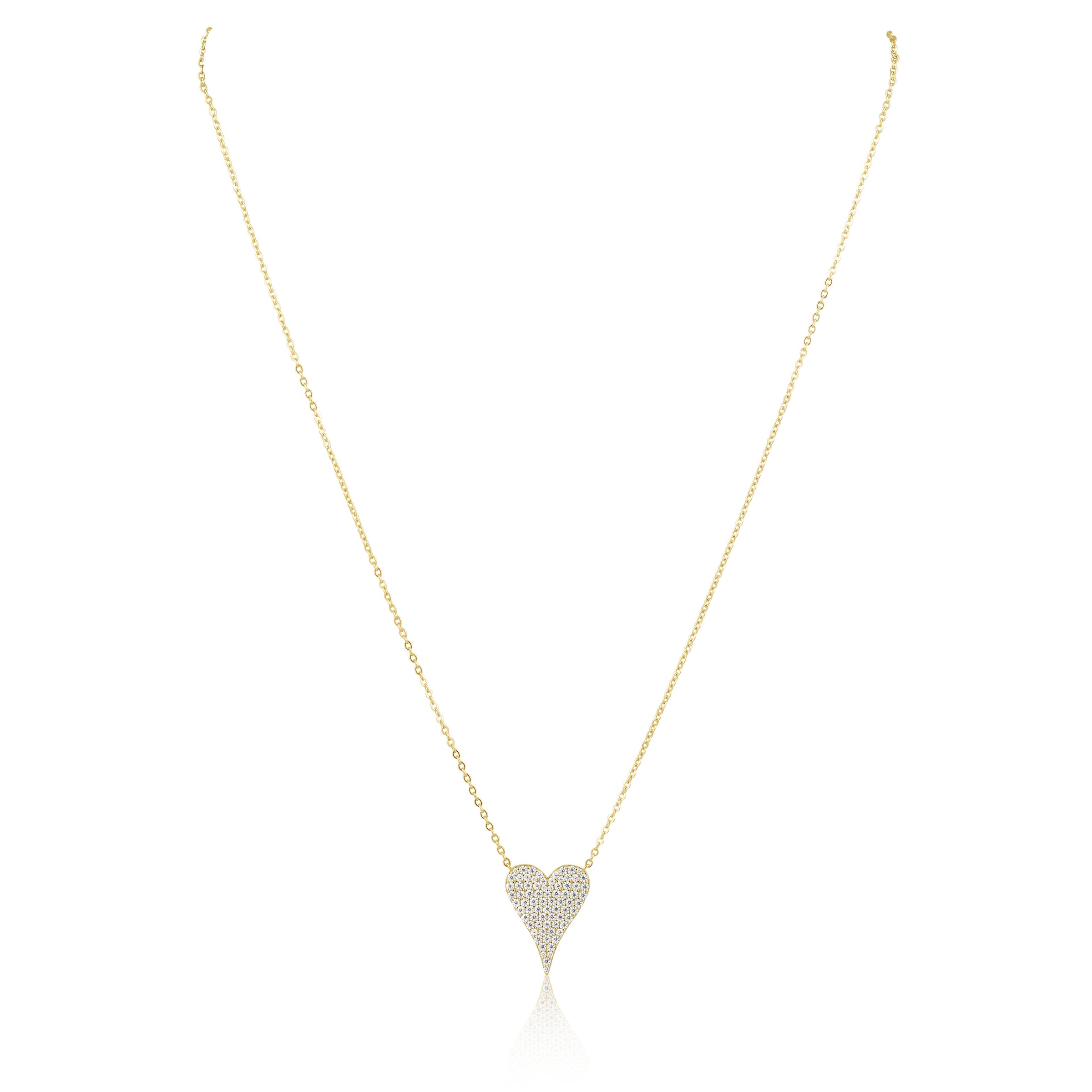 Sara Pave Heart Necklace