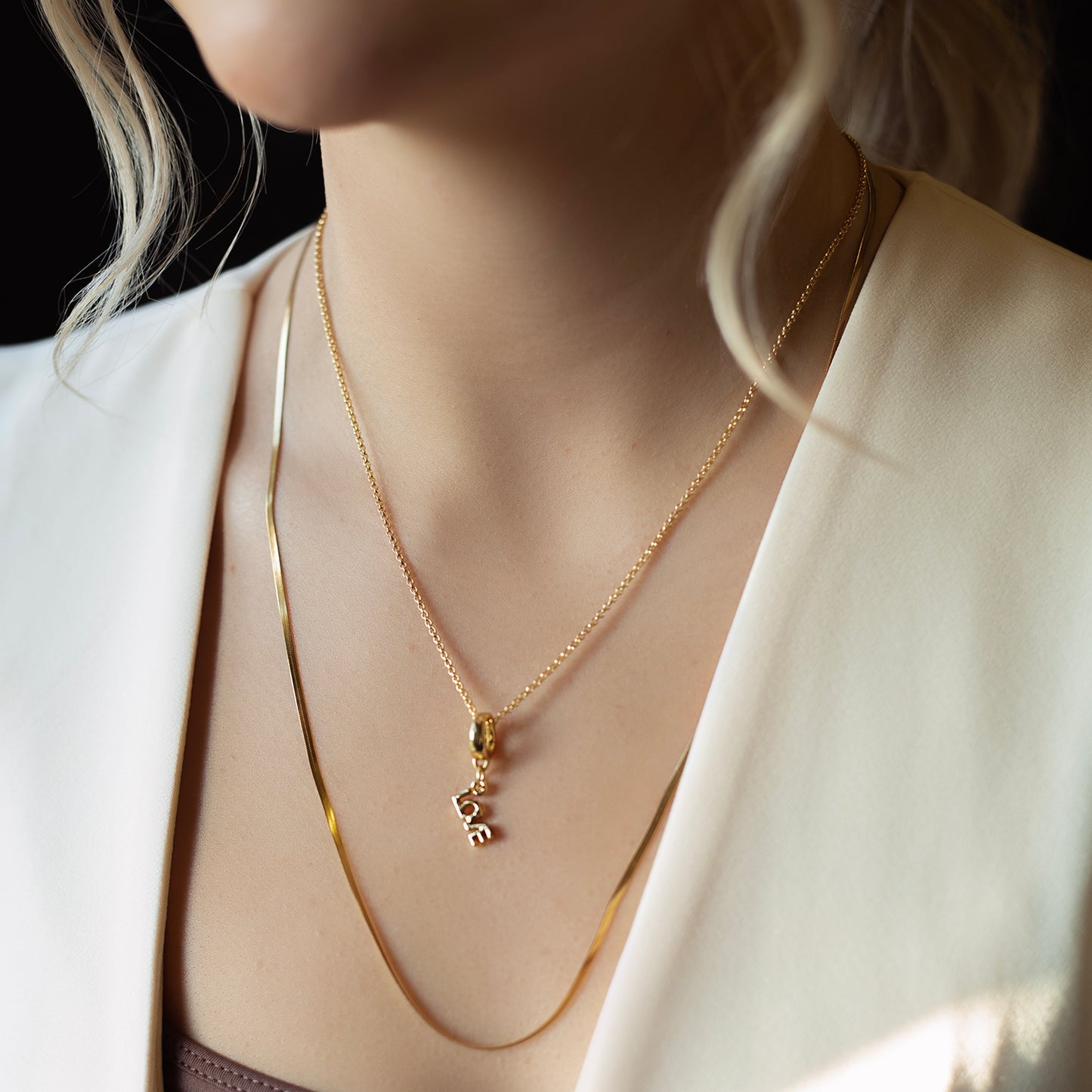 CZ Love Charm, Gold, Charm Bar | Charm