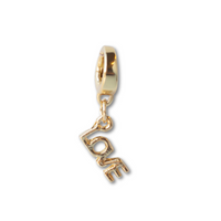 CZ Love Charm, Gold, Charm Bar | Charm