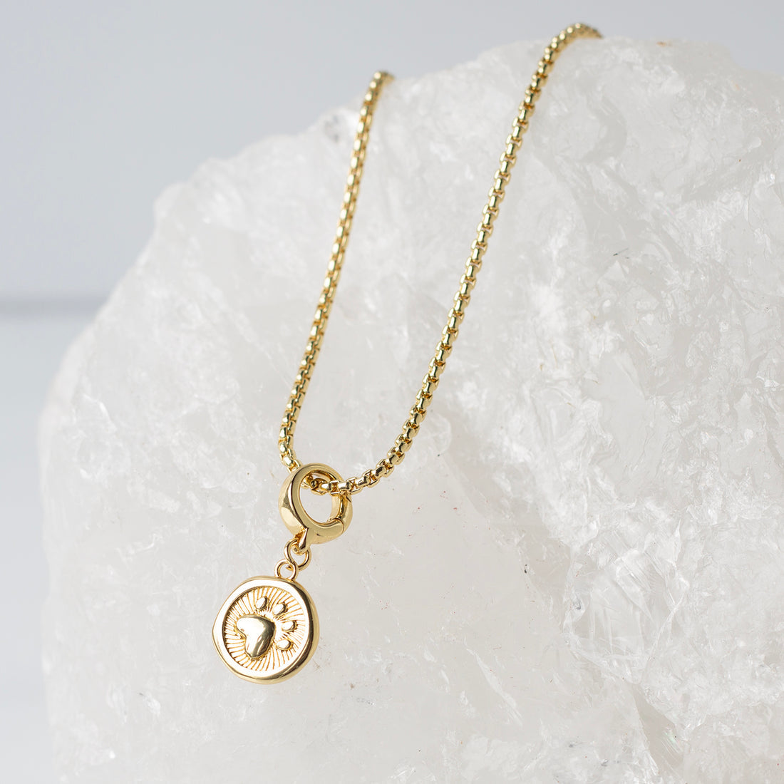 Paw Print Love Charm, Gold, Charm Bar | Charm