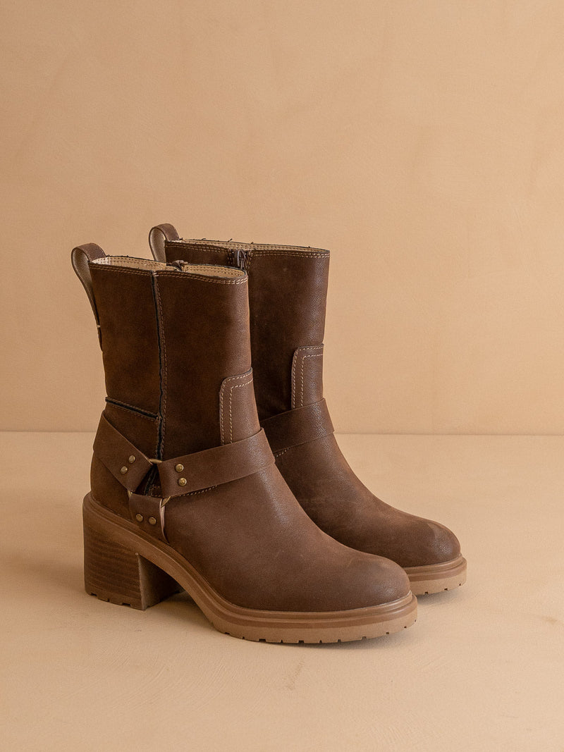 The Clyde | Coffee Moto Inspired Ankle Boot