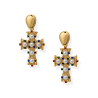 DOMINION CROSS EARRINGS - E-278-CO