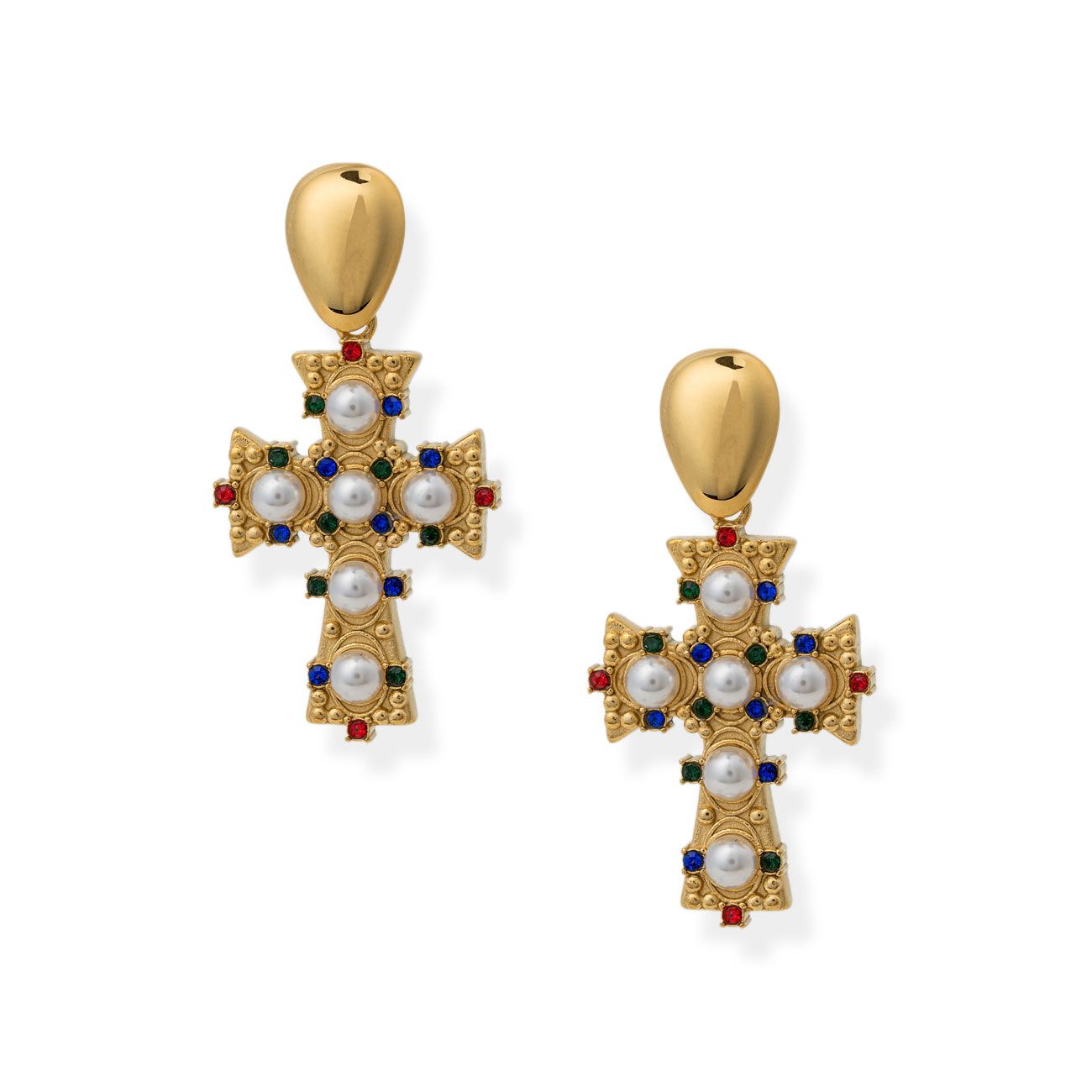 DOMINION CROSS EARRINGS - E-278-CO