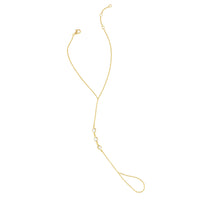 Cz Bezel Hand Chain Bracelet