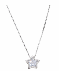 CZ Bezel Necklace - Star