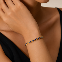 Lapis Lazuli Cabochon Tennis Bracelet
