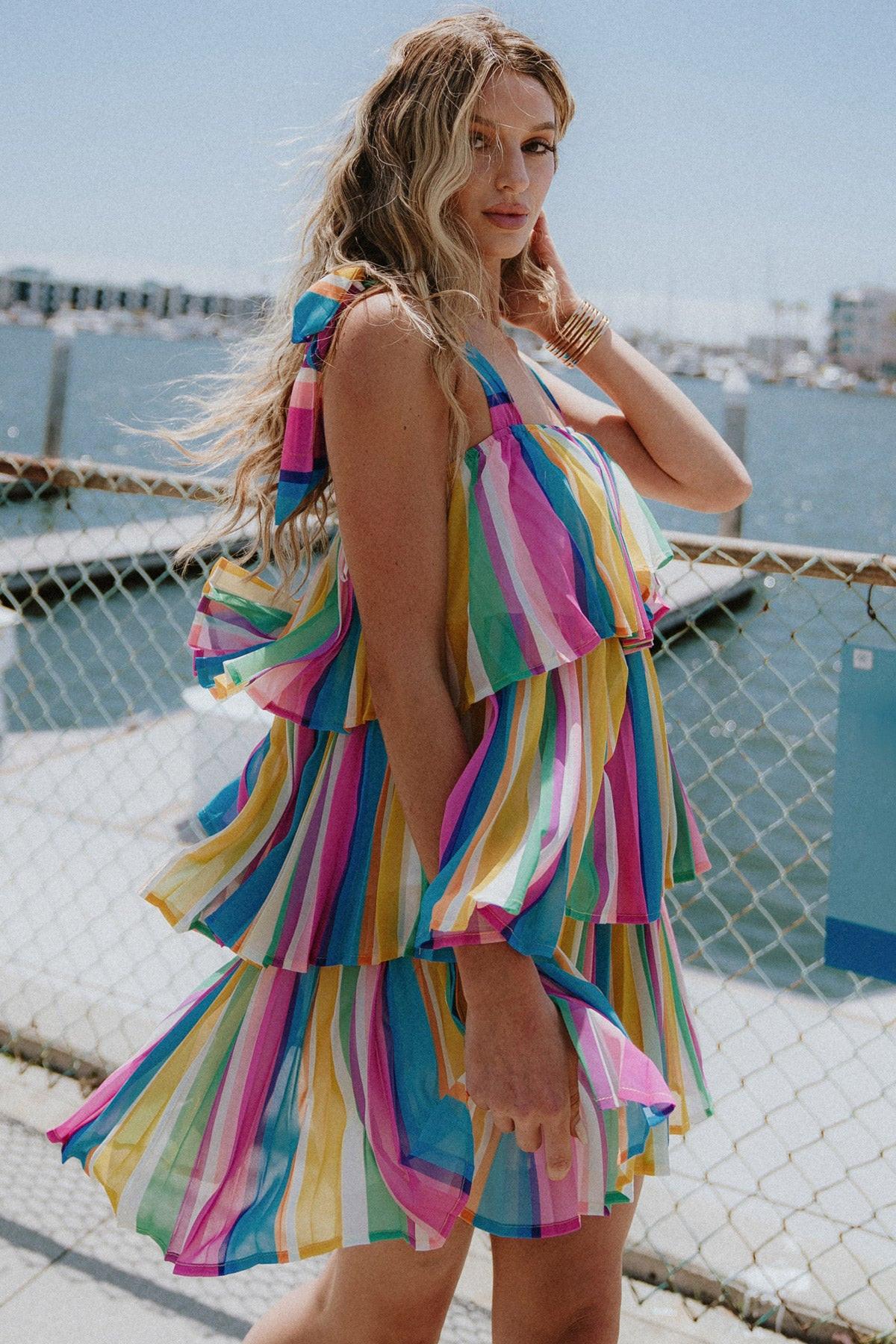 PROPER PARADISE WOVEN MINI DRESS