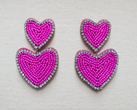Double Love Seed Bead Sparkle Earrings