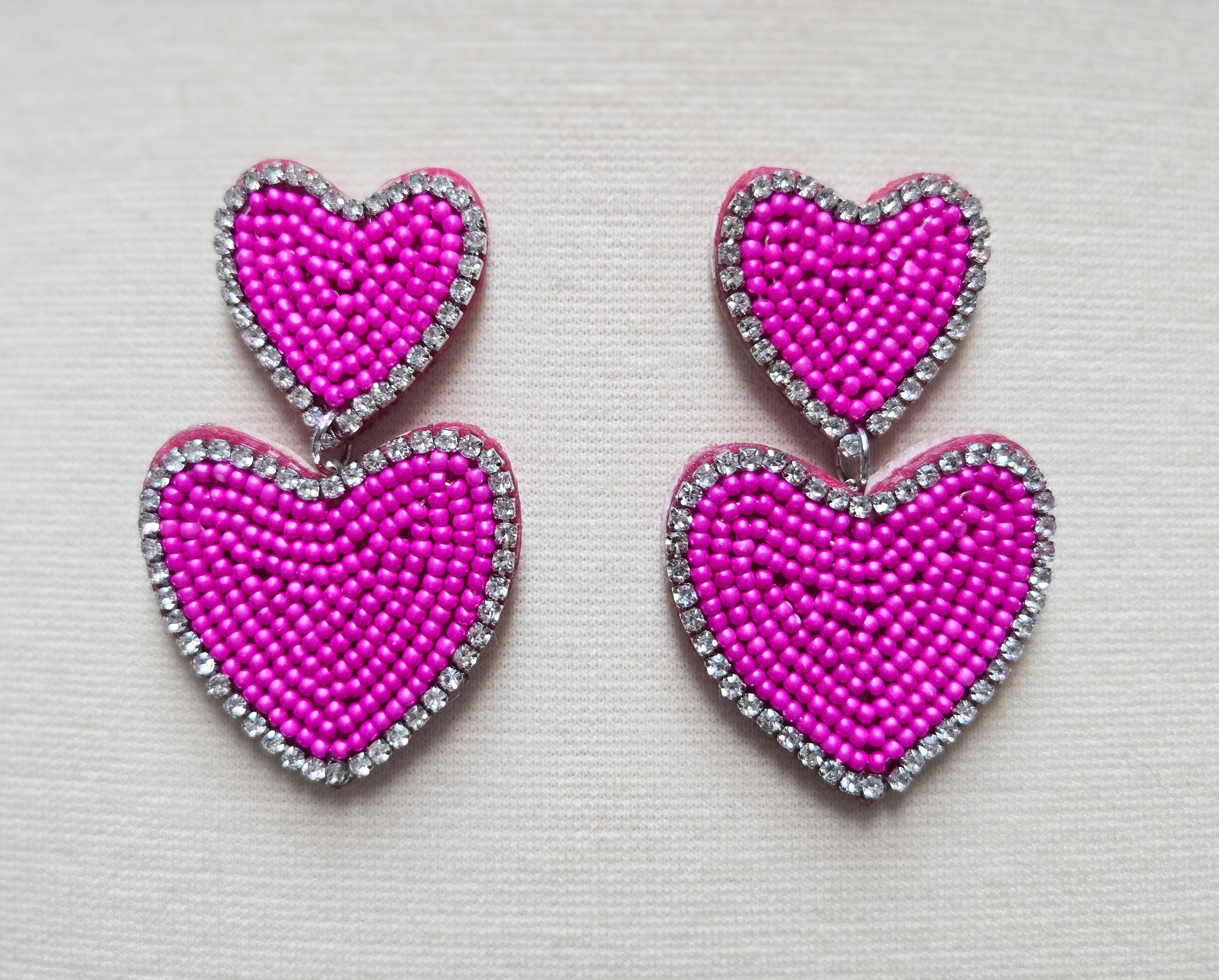 Double Love Seed Bead Sparkle Earrings